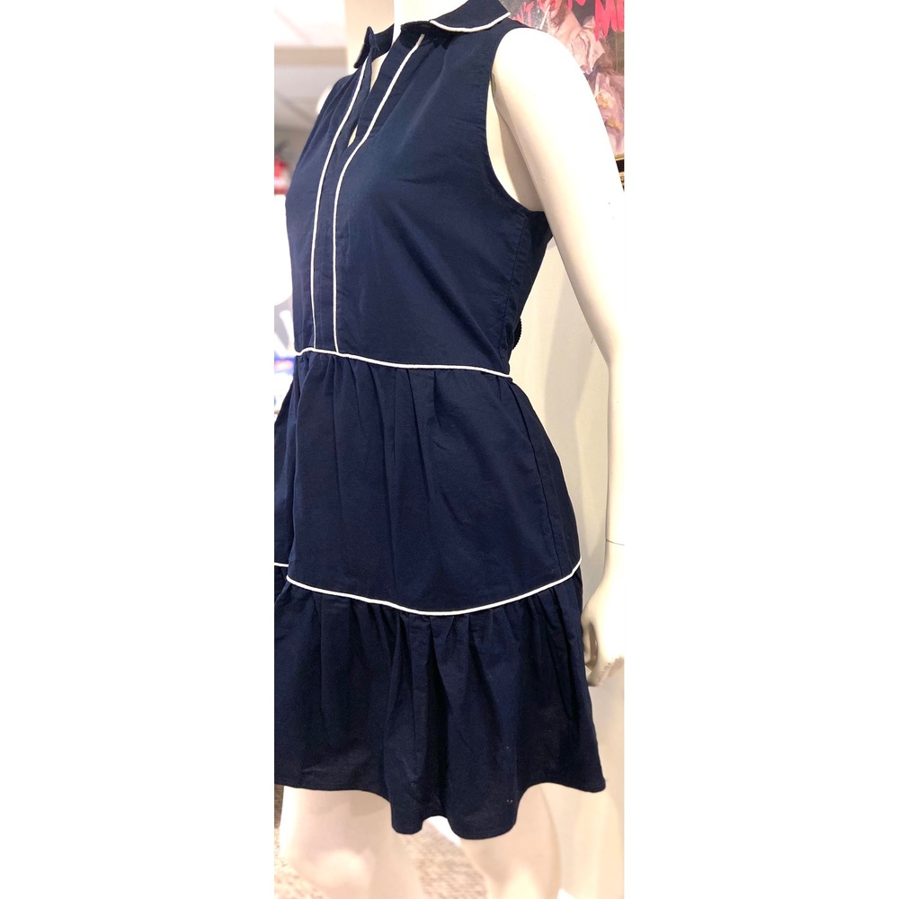 Kiel James Patrick Dress Nautical Tiered Sleeveless with White Piping Trim - Picture 4 of 15